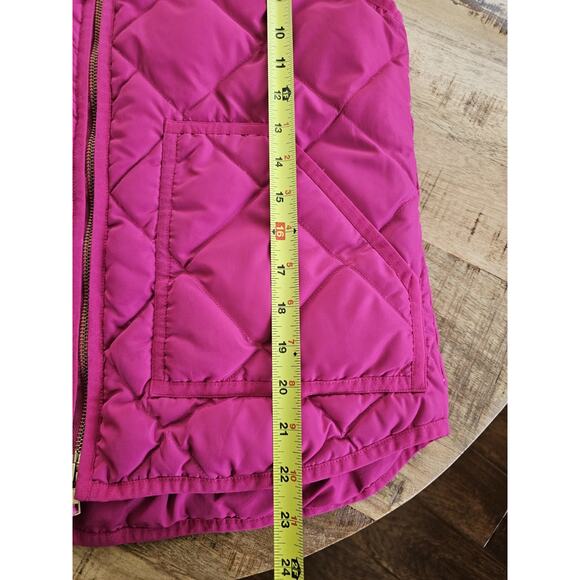 J. Crew Quilted Down Puffer Vest Women's Size Small Hot Pink Preppy Colorful - Picture 5 of 8